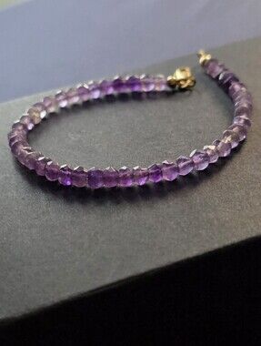 Ombre Amethyst Beaded Bracelet With Gold Filled Findings